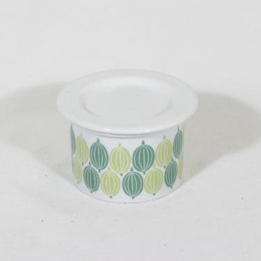 Arabia Pomona purnukka, karviainen, suunnittelija Raija Uosikkinen, karviainen, serikuva