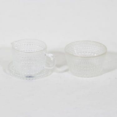 Nuutajärvi Kastehelmi sokerikko ja kermakko, kirkas, suunnittelija Oiva Toikka,