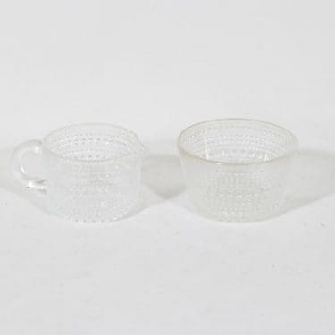 Nuutajärvi Kastehelmi sokerikko ja kermakko, kirkas, suunnittelija Oiva Toikka,