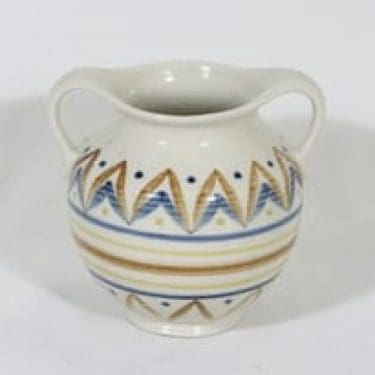 Arabia 323 ruukku, raitakoriste, suunnittelija , raitakoriste, käsinmaalattu