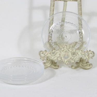 Nuutajärvi Kastehelmi lautaset, kirkas, 4 kpl, suunnittelija Oiva Toikka, pieni