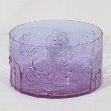 Nuutajärvi Flora kulho, lila, suunnittelija Oiva Toikka, suuri