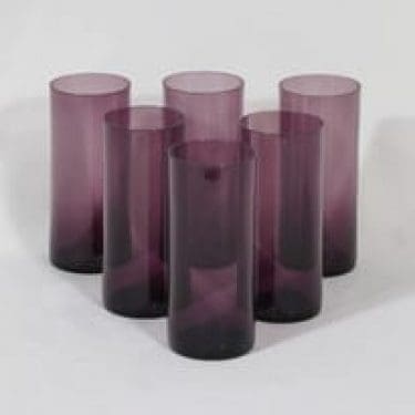 Iittala i-114 lasit, i-väri, 6 kpl, suunnittelija Timo Sarpaneva,