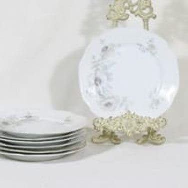 Arabia AC lautaset, kukkakuvio, 7 kpl, suunnittelija , kukkakuvio, matala, siirtokuva, pieni