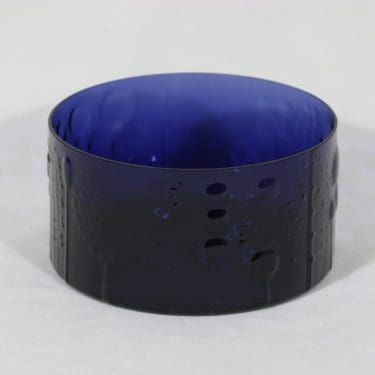 Nuutajärvi Flora kulho, sininen, suunnittelija Oiva Toikka,