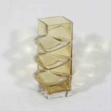 Riihimäen lasi Pablo maljakko, amber, suunnittelija Erkkitapio Siiroinen,