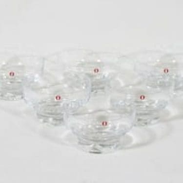 Iittala Jäänsärkijä jälkiruokamaljat, kirkas, 6 kpl, suunnittelija Tapio Wirkkala,