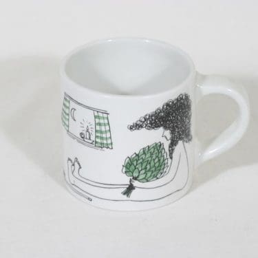 Arabia Löyly muki, 40 cl, suunnittelija Gunvor Olin-Grönqvist, 40 cl, serikuva, naisaihe, signeerattu