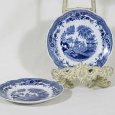 Arabia Singapore lautaset, sininen, 2 kpl, suunnittelija , pieni, kuparipainokoriste