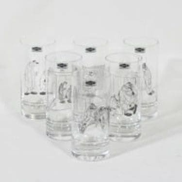 Nuutajärvi lasit, 30 cl, 6 kpl, suunnittelija Kari Suomalainen, 30 cl, serikuva, sarjakuva-aihe