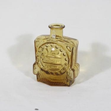 Riihimäen lasi koristepullo, amber, suunnittelija Erkkitapio Siiroinen, pieni