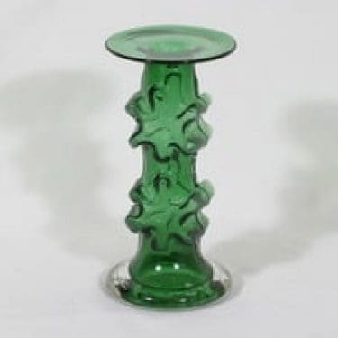 Riihimäen lasi Kasperi kynttilänjalka, signeerattu, suunnittelija Erkkitapio Siiroinen, signeerattu