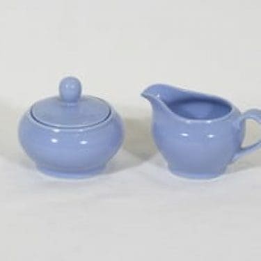 Arabia OO sokerikko ja kermakko, sininen, suunnittelija , koristelematon