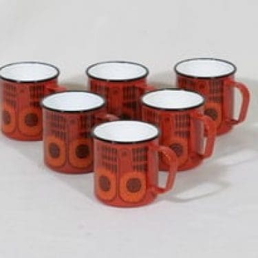 Finel mukit, 27 cl, 6 kpl, suunnittelija Raija Uosikkinen, 27 cl, serikuva