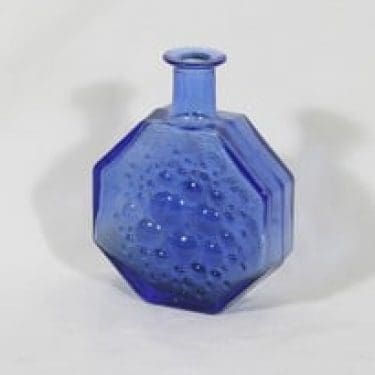 Riihimäen lasi Stella Polaris koristepullo, sininen, suunnittelija Nanny Still,