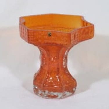 Riihimäen lasi Fantasma maljakko, oranssi, suunnittelija Nanny Still, suuri