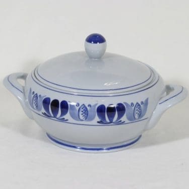 Arabia Blue Laurel liemimalja, käsinmaalattu, suunnittelija Olga Osol, käsinmaalattu, pieni