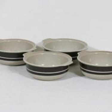 Arabia Ruija annoskulhot, 4 kpl, suunnittelija Raija Uosikkinen, raitakoriste