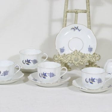 Arabia 4367 kahvikupit, 5 kpl, suunnittelija , siirtokuva, art deco