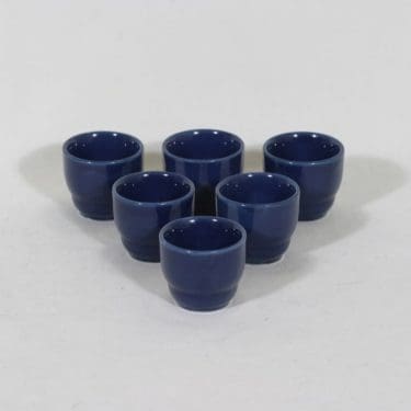 Arabia Kilta munakupit, sininen, 6 kpl, suunnittelija Kaj Franck, pieni