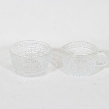 Nuutajärvi Kastehelmi sokerikko ja kermakko, kirkas, suunnittelija Oiva Toikka,