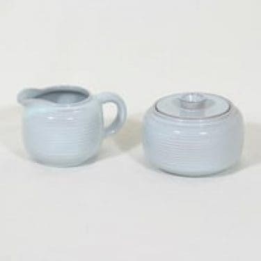 Arabia MS sokerikko ja kermakko, vaaleansininen, suunnittelija , koristelematon