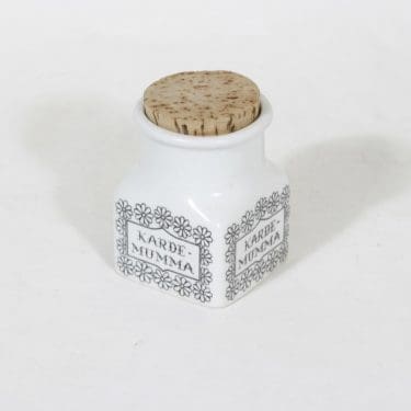 Arabia EK maustepurkki, kardemumma, suunnittelija , kardemumma, serikuva, tekstikuvio