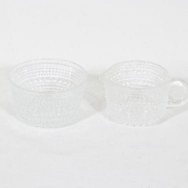 Nuutajärvi Kastehelmi sokerikko ja kermakko, kirkas, suunnittelija Oiva Toikka,