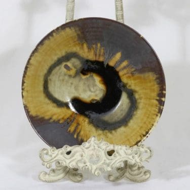 Arabia kulho, signeerattu, suunnittelija Liisa Hallamaa, signeerattu, värilasite