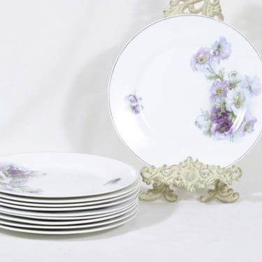 Arabia 1341 lautaset, matala, 10 kpl, suunnittelija Eric O.W.Ehrström, matala, siirtokuva