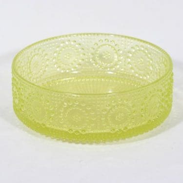 Riihimäen lasi Grapponia kulho, keltainen, suunnittelija Nanny Still,