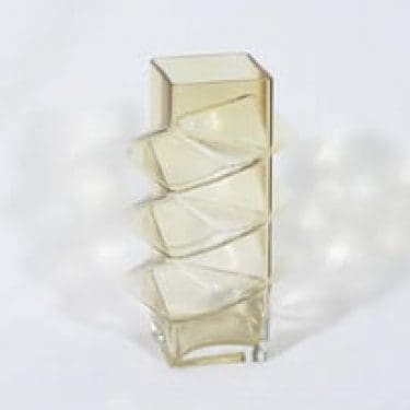 Riihimäen lasi Pablo maljakko, amber, suunnittelija Erkkitapio Siiroinen,