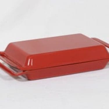 Rosenlew 4518 kannellinen vuoka, punainen, suunnittelija Timo Sarpaneva,