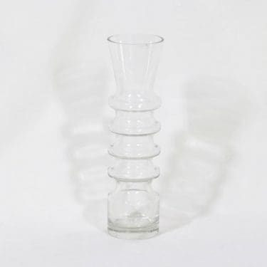 Riihimäen lasi Pagoda maljakko, kirkas, suunnittelija Nanny Still,