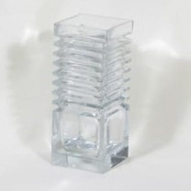 Riihimäen lasi Harmonikka maljakko, kirkas, suunnittelija Tamara Aladin, suuri