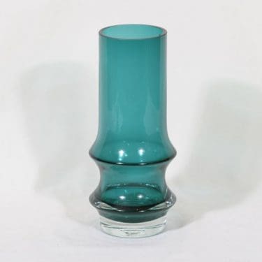 Riihimäen lasi Reimari maljakko, turkoosi, suunnittelija Tamara Aladin, suuri