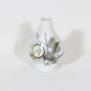 Arabia Kukka maljakko, käsinmaalattu, suunnittelija Hilkka-Liisa Ahola, käsinmaalattu, pieni, mattalasite, signeerattu