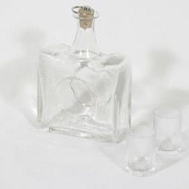 Iittala Mini karahvi ja lasit, 40 cl, 2 kpl, suunnittelija Tapio Wirkkala, 40 cl, signeerattu