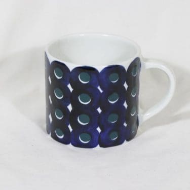 Arabia GO 1 haarikka, käsinmaalattu, suunnittelija Gunvor Olin-Grönqvist, käsinmaalattu, suuri, signeerattu, retro