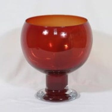 Riihimäen lasi Old King Cole boolimalja, rubiininpunainen, suunnittelija Erkkitapio Siiroinen, suuri