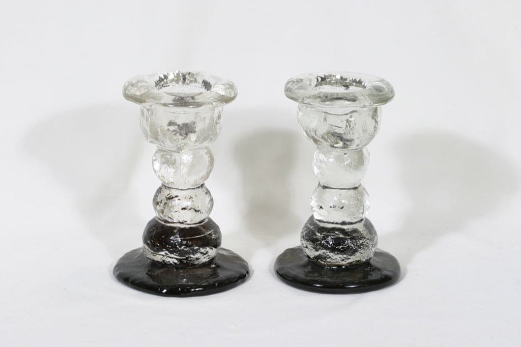 Humppila Kivi-Set kynttilänjalat, signeerattu, 2 kpl, suunnittelija Pertti Santalahti, signeerattu, massiivinen