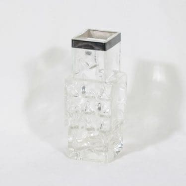 Nuutajärvi maljakko, kirkas, suunnittelija , hopeavanne