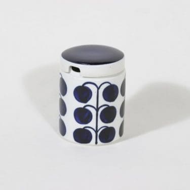 Arabia Sininen sarja hillotölkki, 44.5 cl, suunnittelija Esteri Tomula, 44.5 cl, käsinmaalattu, signeerattu, retro