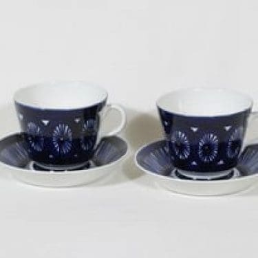 Arabia Fiesta kupit, 50 cl, 2 kpl, suunnittelija Ulla Procope, 50 cl, suuri, käsinmaalattu, signeerattu