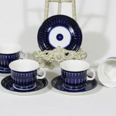 Arabia Valencia kahvikupit, 16 cl, 4 kpl, suunnittelija Ulla Procope, 16 cl, signeerattu