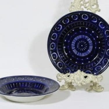 Arabia Valencia lautaset, syvä, 2 kpl, suunnittelija Ulla Procope, syvä, signeerattu