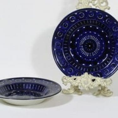 Arabia Valencia lautaset, syvä, 2 kpl, suunnittelija Ulla Procope, syvä, signeerattu