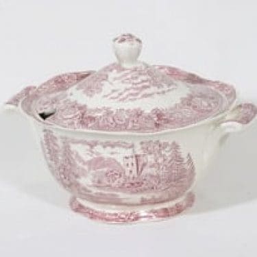 Arabia Maisema liemimalja, punainen, suunnittelija , suuri, kuparipainokoriste