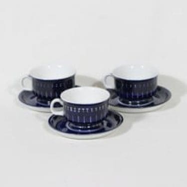 Arabia Valencia mokkakupit, 10 cl, 3 kpl, suunnittelija Ulla Procope, 10 cl, käsinmaalattu, signeerattu