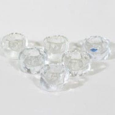 Nuutajärvi Tipu munakupit, kirkas, 6 kpl, suunnittelija Kerttu Nurminen,